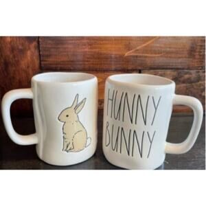Rae Dunn “HUNNY BUNNY” Mug With Bunny Image Double Sided HTF